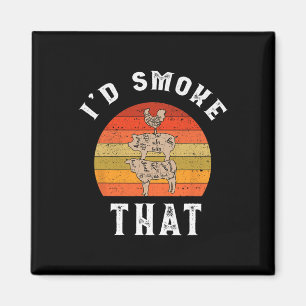 Retro Ich würde dieses Schweinefleisch Hühnerfleis Magnet