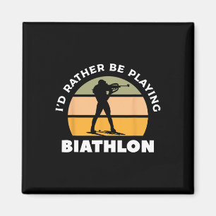 Retro Ich würde eher Biathlon Biathlete spielen 1 Magnet