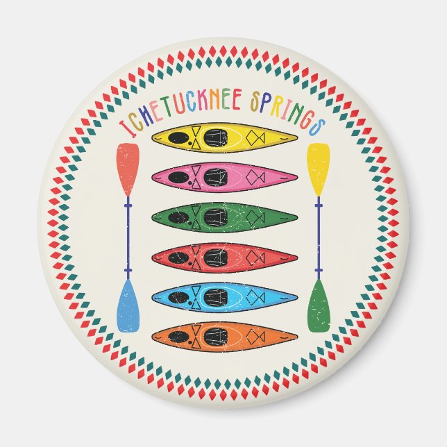 Retro Ichetucknee Springs Kayaking Magnet (Vorne)