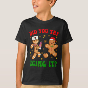 Retro-Icu-Krankenschwester Weihnachten Lebkuchen H T-Shirt