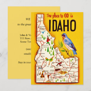 Retro Idaho Karte Ankündigung
