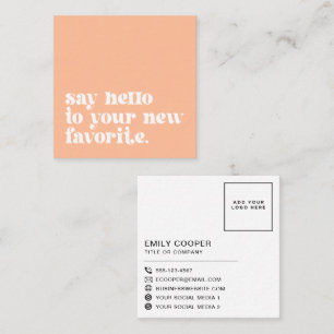 Retro Ihren neuen Favoriten   Business Branding Pe Quadratische Visitenkarte