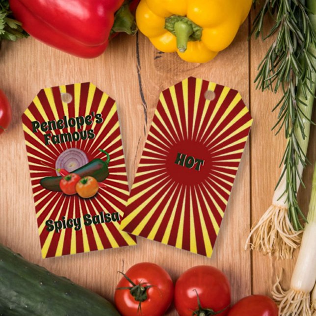 Retro Ihres berühmten Salsa Canning Hang-Etikett Geschenkanhänger (Von Creator hochgeladen)