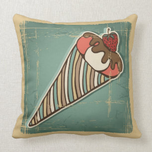 Retro Illustration der Eiscreme Kissen