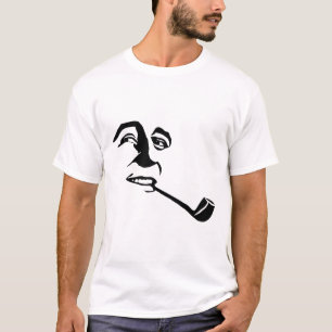 Retro-Illustration des Cartoon "Mans Face Smoking  T-Shirt