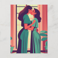 Retro-Illustration des lesbischen Ehepaares
