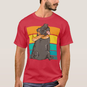 Retro-Illustration für den niedlichen Mops T-Shirt