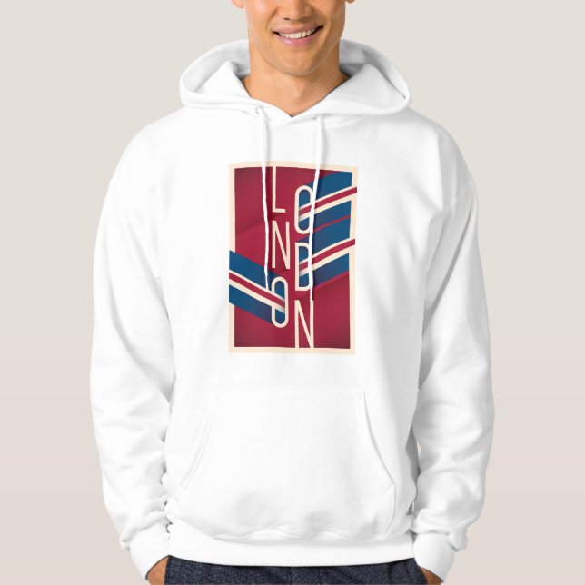 Retro illustrierte Typografie Londons, England | Hoodie (Vorderseite)