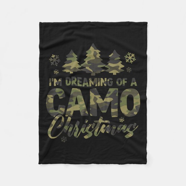 Retro I'm Dreaming Of A Camo Christmas Camouflage  Fleecedecke (Vorderseite)