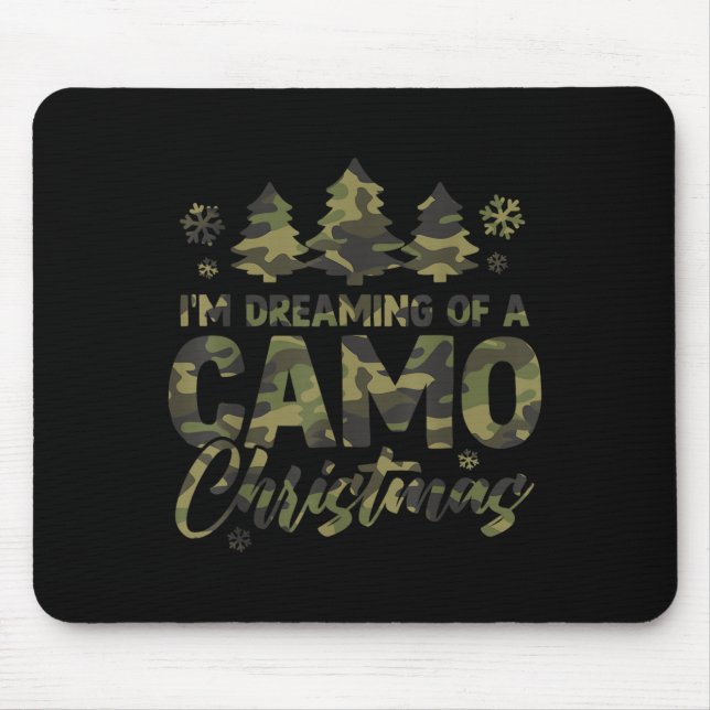 Retro I'm Dreaming Of A Camo Christmas Camouflage  Mousepad (Vorne)