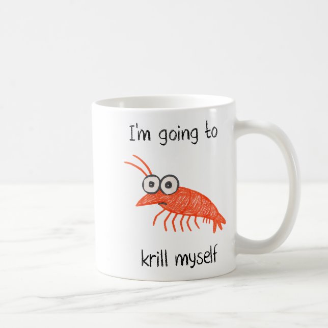 Retro Im Going To Krill Myself Shrimp Funny Ocean  Kaffeetasse (Rechts)