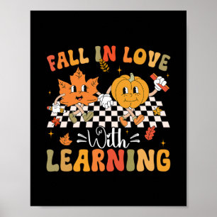 Retro - Im Herbst wieder verliebt in das Lernen Kü Poster