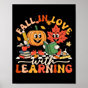 Retro - Im Herbst wieder verliebt in das Lernen Kü Poster