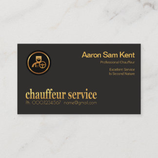 Retro Imitate Gold Chauffeur Service Unterschrift Visitenkarte