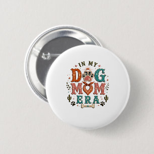 Retro-In-meiner-Hundemutter-Ära-Damen-T-Shirt Button