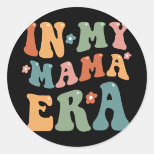 Retro in meiner Mama Ära Funny Mama Mütter Tag Runder Aufkleber