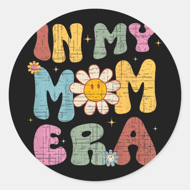 Retro in meiner Mama Zeitalter Niedlich Mama Mütte Runder Aufkleber (Vorderseite)