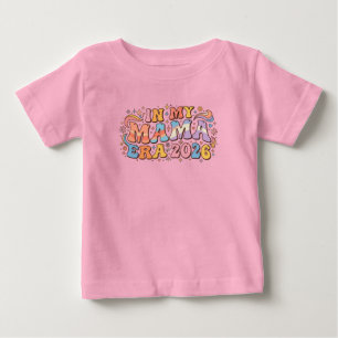 Retro In My Mama Era 2026 Groovy Mutter-Design Baby T-shirt