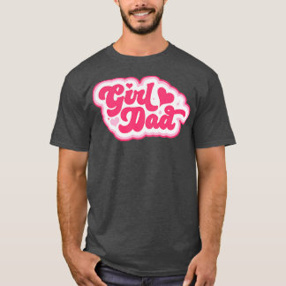 Retro in rosa Vintagen Vater Daughters Stolz Fathe T-Shirt