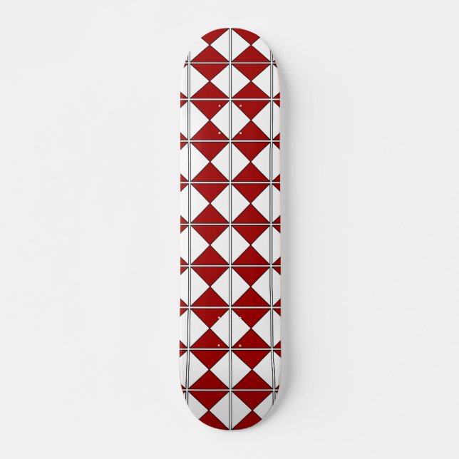 Retro in Rot und Weiß Skateboard (Vorne)