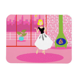 Retro In the Pink Flexibler Magnet