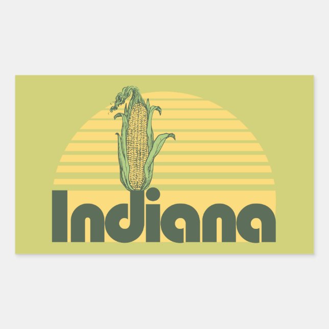Retro Indiana Rechteckiger Aufkleber (Vorderseite)