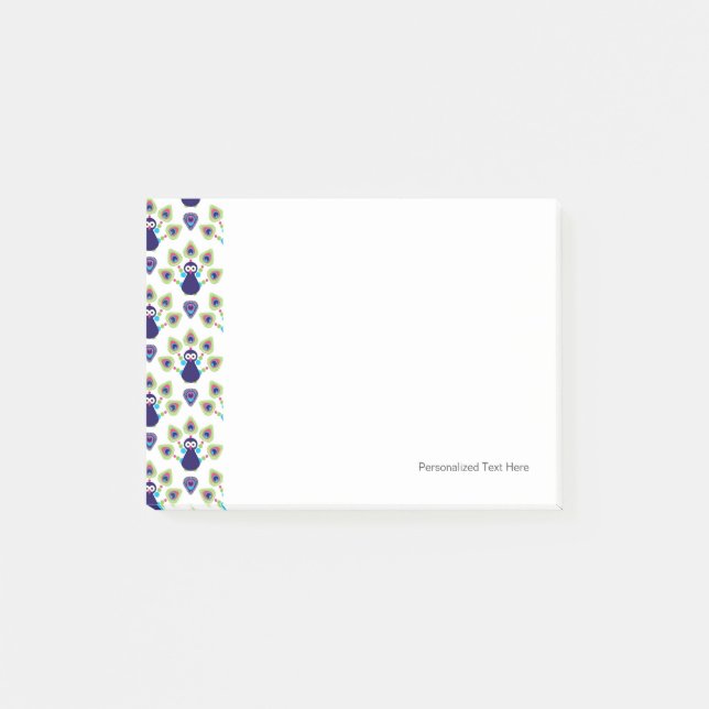 Retro-Indianerpfau Post-it Klebezettel (Vorderseite)