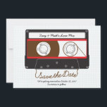 Retro Indie Mixtape Wedding Red, Black & White Save The Date<br><div class="desc">Eine trendige Boombox aus dem 80er,  romantische,  miteinander verbundene Kopfhörer und farbenfrohe Retro-Kassetten sind die Stars dieser lustigen und einzigartigen Hochzeitssuite.</div>