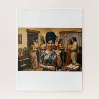 Retro indische Mode der 1970er Jahre & Bouffant-Fr
