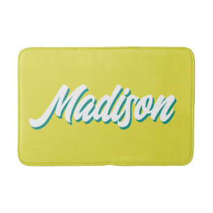 Retro Individuelle Name Personalisiert Groovy Uni Badematte