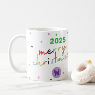 retro INDIVIDUELLER TEXT Tupfen FROHES WEIHNACHTSF Kaffeetasse