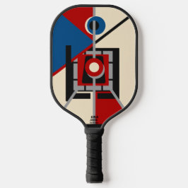 Retro Industrial Deco Geometric Art Pickleball Schläger