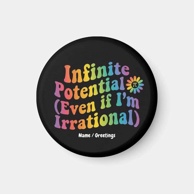 Retro Infinite Potential Irrational Pi Day Math  Magnet (Vorne)