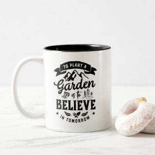 Retro Inspiration Gartenbauer und Bauer Zweifarbige Tasse