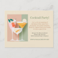 Retro-inspiriert Cocktail-Party Einladung