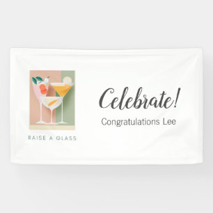 Retro-inspiriert Cocktailbanner in weichen Pastell Banner