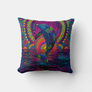 Retro Inspiriert farbenfrohe Dolphin Kissen