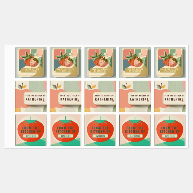 Retro-inspiriert "From the kitchen of"-Etiketten # Etiketten (Blatt)
