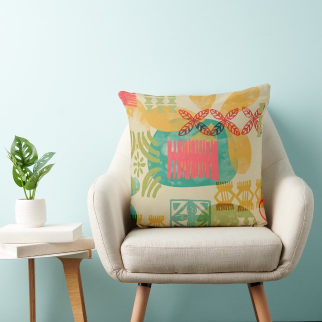 Retro Inspiriert hawaiianisches Druckmuster Kissen (Stuhl )