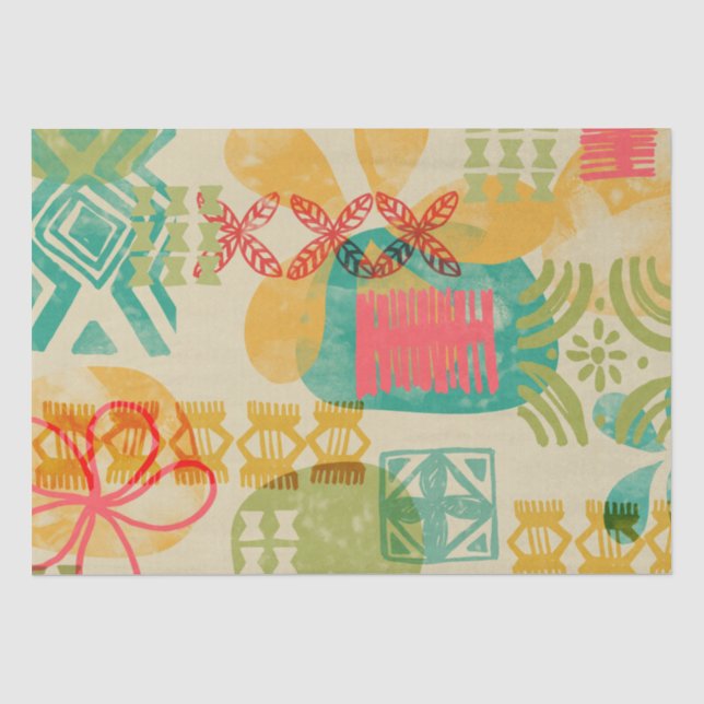 Retro Inspiriert hawaiianisches Druckmuster Seidenpapier (Vorderseite)