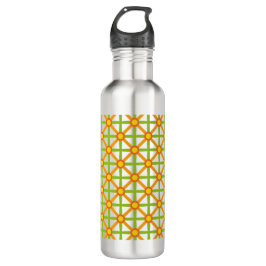 Retro-Inspiriert orangefarbenes, gelbes Muster Edelstahlflasche