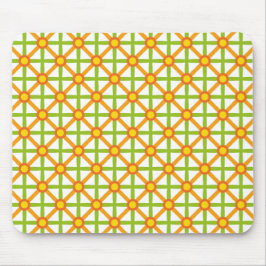 Retro-Inspiriert orangefarbenes, gelbes Muster Mousepad