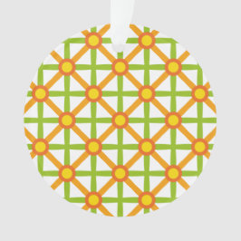 Retro-Inspiriert orangefarbenes, gelbes Muster Ornament