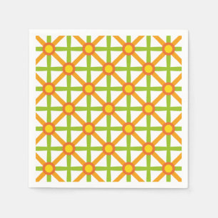 Retro-Inspiriert orangefarbenes, gelbes Muster Serviette