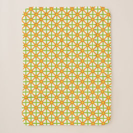 Retro-Inspiriert orangefarbenes, gelbes Muster Sherpadecke