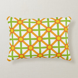 Retro-Inspiriert orangefarbenes, gelbes Muster Zierkissen