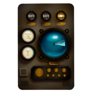 Retro-Inspirred Ship Sonar Control Panel Steampunk Magnet
