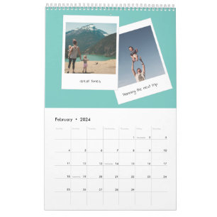 Retro instantanée photo amusant calendrier familia