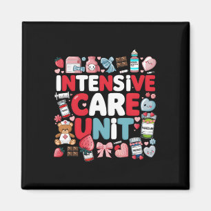 Retro Intensive Care Unit Nurse Tech Valentine Icu Magnet