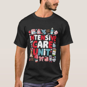 Retro Intensive Care Unit Nurse Tech Valentine Icu T-Shirt
